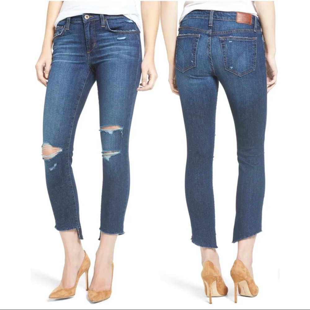 Joe's Icon Ripped Step Hem Crop Skinny Jeans